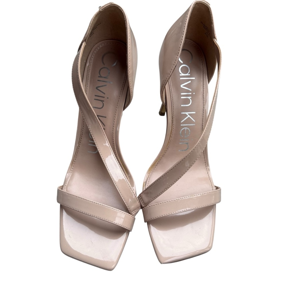 Calvin Klein TRACY Nude Heeled sandal woman’s size 9.5 classy chic sexy neutral